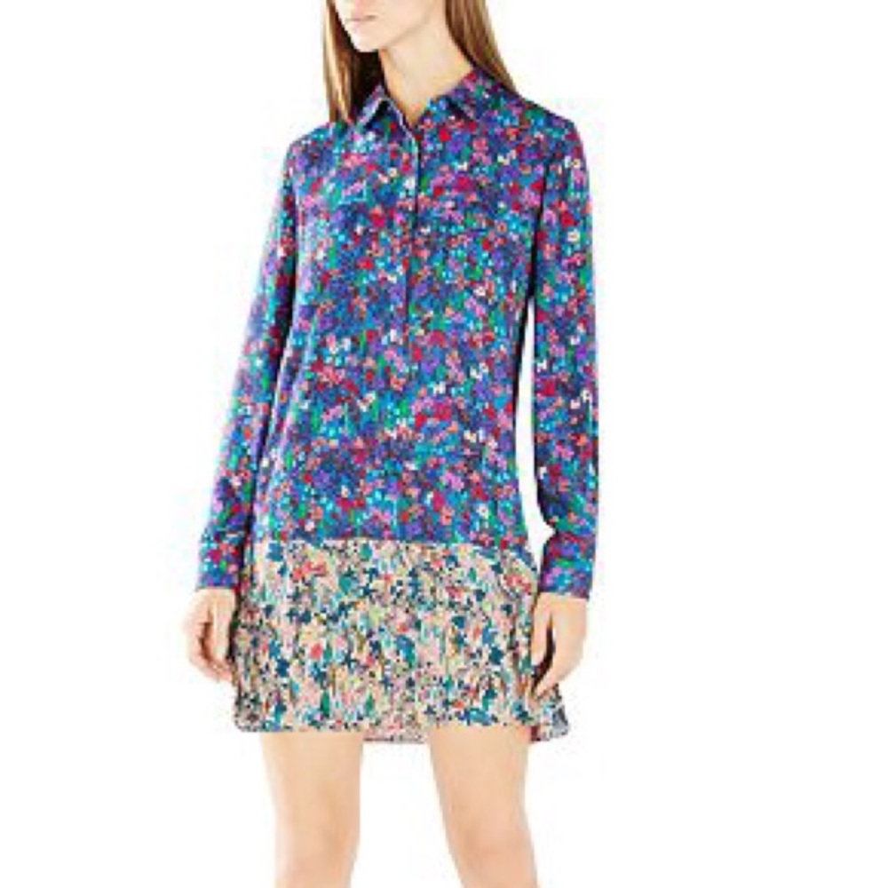 BCBGMAXAZRIA Summer Floral Shirt Dress